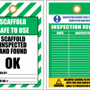 STS21 - Scaffold Safe To Use Tag