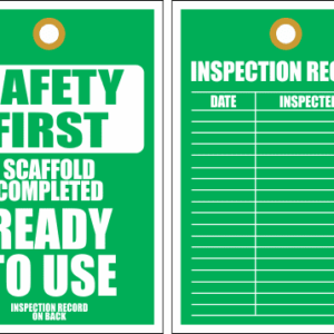 STS6 - Safety First Scaffold Completed Tag
