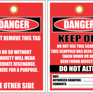 STU16 - Danger Do Not Remove Tag