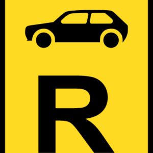 TR308 - Temporary Motor Car Reservation Road Sign