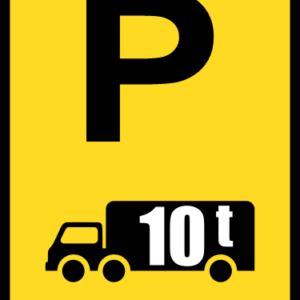TR314-P - Temporary Goods Vehicle Over Indicated G.V.M. Parking Reservation Road Sign