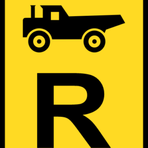 TR315 - Temporary Construction Vehicle Reservation Road Sign