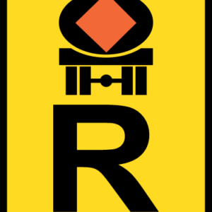 TR316 - Temporary Vehicle Conveying Dangerous Goods Reservation Road Sign