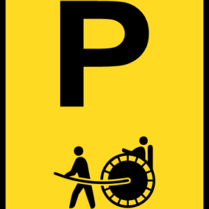TR318-P - Temporary Rickshaw Parking Reservation Road Sign
