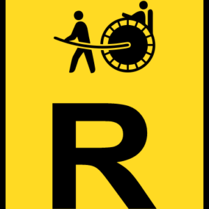 TR318 - Temporary Rickshaw Reservation Road Sign