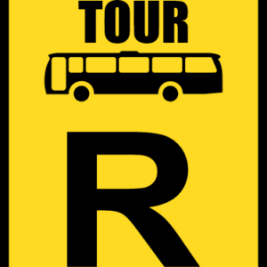 TR319 - Temporary Tour Bus Reservation Road Sign