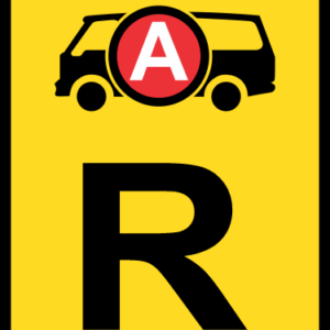 TR321 - Temporary Emergency Vehicle Reservation Road Sign