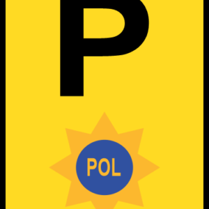 TR322-P - Temporary Police Vehicle Parking Reservation Road Sign