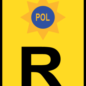 TR322 - Temporary Police Vehicle Reservation Road Sign