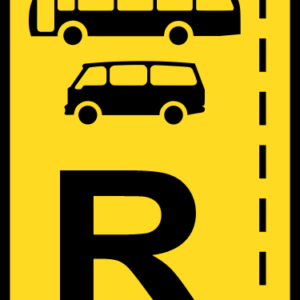 TR328 - Temporary Bus & Mini-Bus Lane Reservation Road Sign