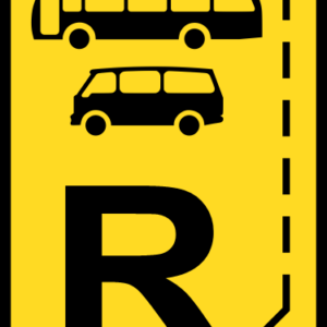 TR329 - Temporary Start Of Bus & Mini-Bus Lane Reservation Road Sign