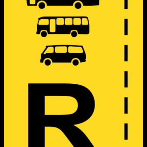 TR334 - Temporary Bus, Midi-Bus & Mini-Bus Lane Reservation Road Sign