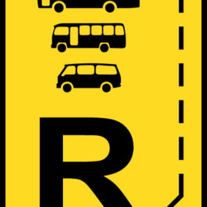 TR335 - Temporary Start Of Bus, Midi-Bus & Mini-Bus Lane Reservation Road Sign