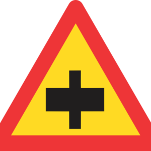 TW103 - Temporary Priority Crossroad On Non-Priority Road Road Sign