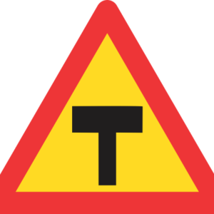 TW104 - Temporary T-Junction Road Sign