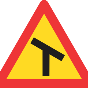 TW105 - Temporary Skew T-Junction (Right) Road Sign