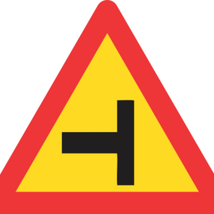 TW107 - Temporary Side-Road Junction (Left) Road Sign