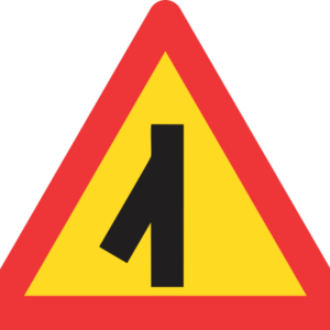 TW112 - Temporary Sharp Junction (Left) Road Sign