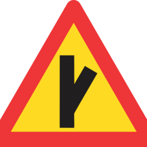 TW113 - Temporary Sharp Junction (Half Right) Road Sign