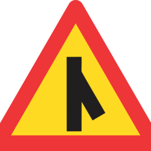 TW114 - Temporary Sharp Junction (Right) Road Sign