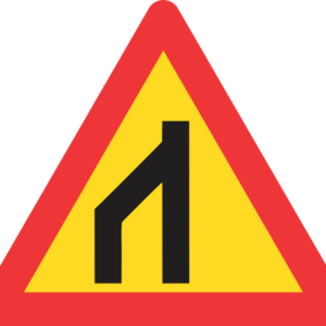 TW116 - Temporary End Of Dual Roadway (To Right) Road Sign