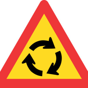 TW201 - Temporary Traffic Circle Road Sign