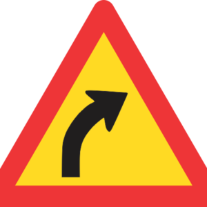 TW202 - Temporary Gentle Curve (Right) Road Sign