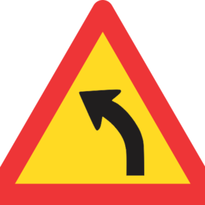 TW203 - Temporary Gentle Curve (Left) Road Sign