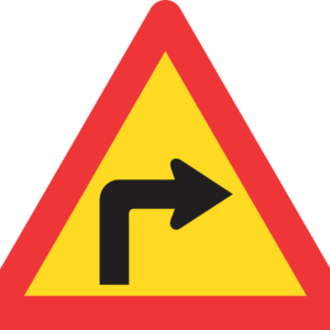 TW204 - Temporary Sharp Curve (Right) Road Sign