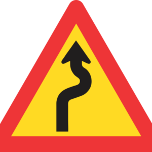 TW208 - Temporary Winding Road (Right-Left) Road Sign