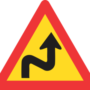 TW210 - Temporary Combined Curves (Right-Left) Road Sign