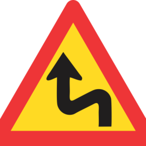TW211 - Temporary Combined Curves (Left-Right) Road Sign