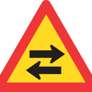 TW213 - Temporary Two-Way Traffic Cross-Road Road Sign
