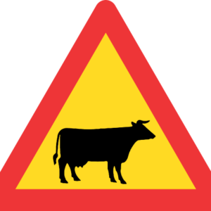 TW310 - Temporary Domestic Animals (Cattle) Road Sign