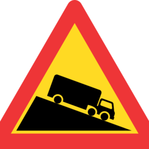 TW322 - Temporary Steep Descent Road Sign