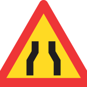 TW328 - Temporary Road Narrows Both Sides Road Sign
