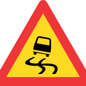 TW333 - Temporary Slippery Road Road Sign