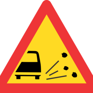 TW338 - Temporary Loose Stones Road Sign
