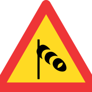 TW349 - Temporary Crosswinds Road Sign
