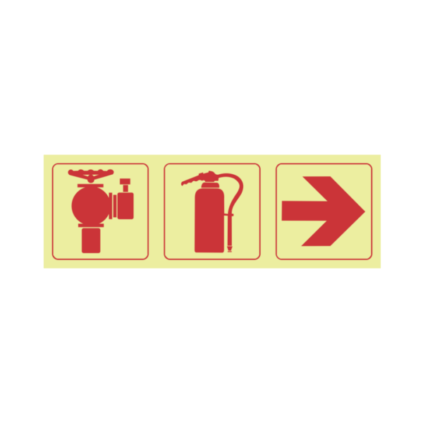 F12 Hydrant, extinguisher, arrow right 190x570mm