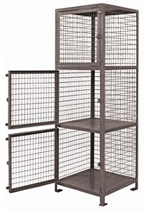 Vestil Jvsl-1818 Steel Heavy Duty 3 Shelf Storage Locker 18" X 18" X 75" 1500 Lb. Capacity, Silver