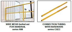 Vestil Wm-108 Steel Bolt On Wire Mesh 108" Length, For Square Safety Handrail Yellow