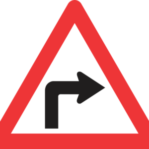 W204 - Sharp Curve (Right) Road Sign