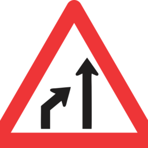 W215 - Left Lane Ends Road Sign