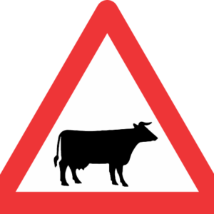W310 - Domestic Animals (Cattle) Road Sign
