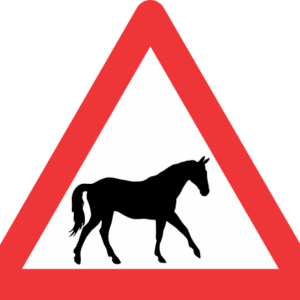 W311 - Domestic Animals (Horses) Road Sign