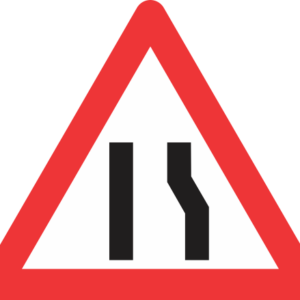 W329 - Road Narrows From Right Side Only Road Sign