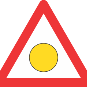 W346 - Emergency Flashing Light Road Sign