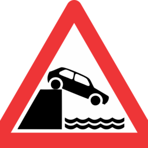 W348 - Jetty Edge or River Bank Road Sign