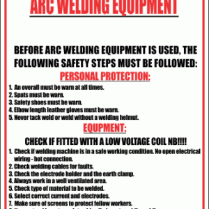 WF12 - Arc Welding Equipment Sign